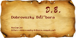 Dobrovszky Bíbora névjegykártya